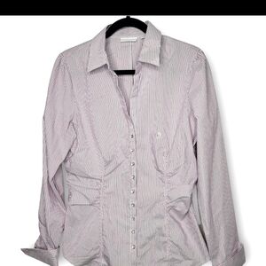 New York & Company Red and White Striped Shirt